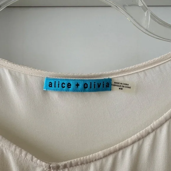 ALICE + OLIVIA BRAD DRAPED CRISSCROSS BLOUSE - Picture 7 of 8